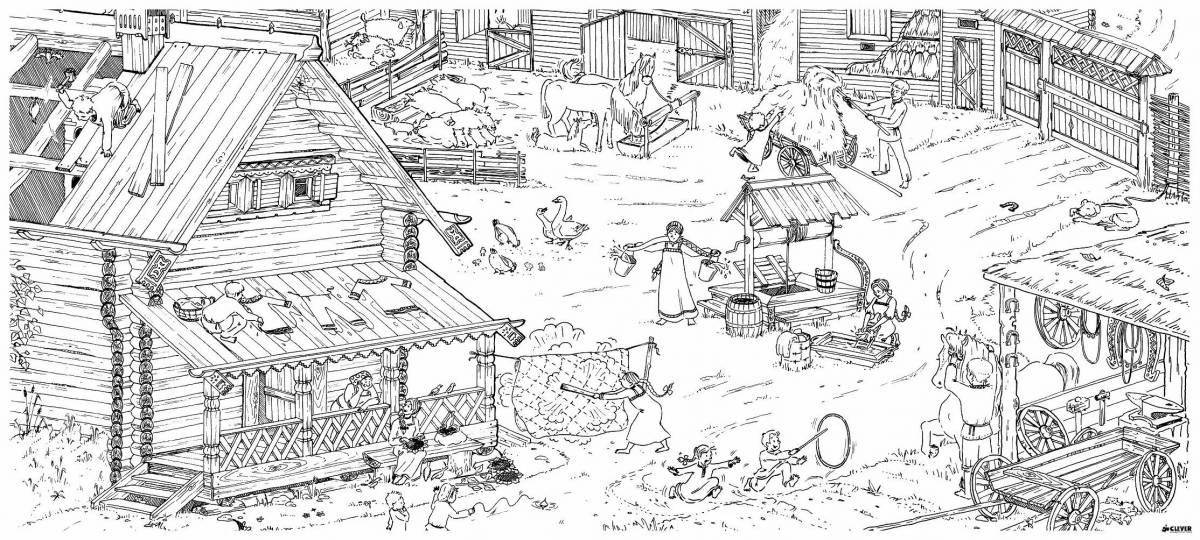 Coloring quaint village