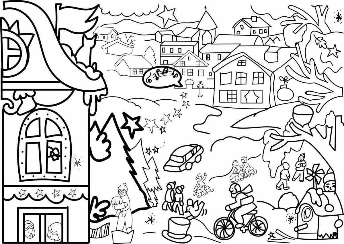 Exciting city coloring book