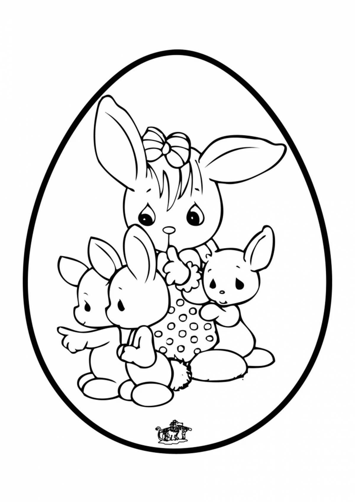 Colouring bright hare for girls