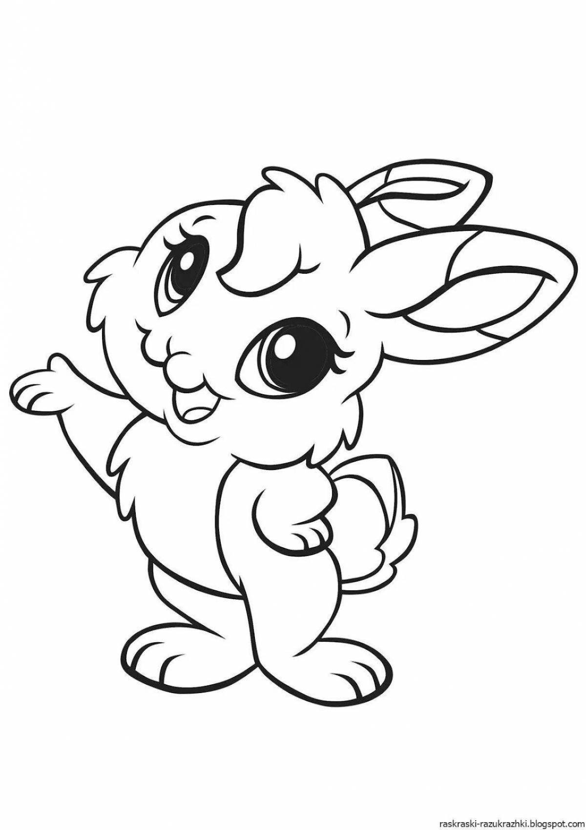 Cute rabbit coloring for girls