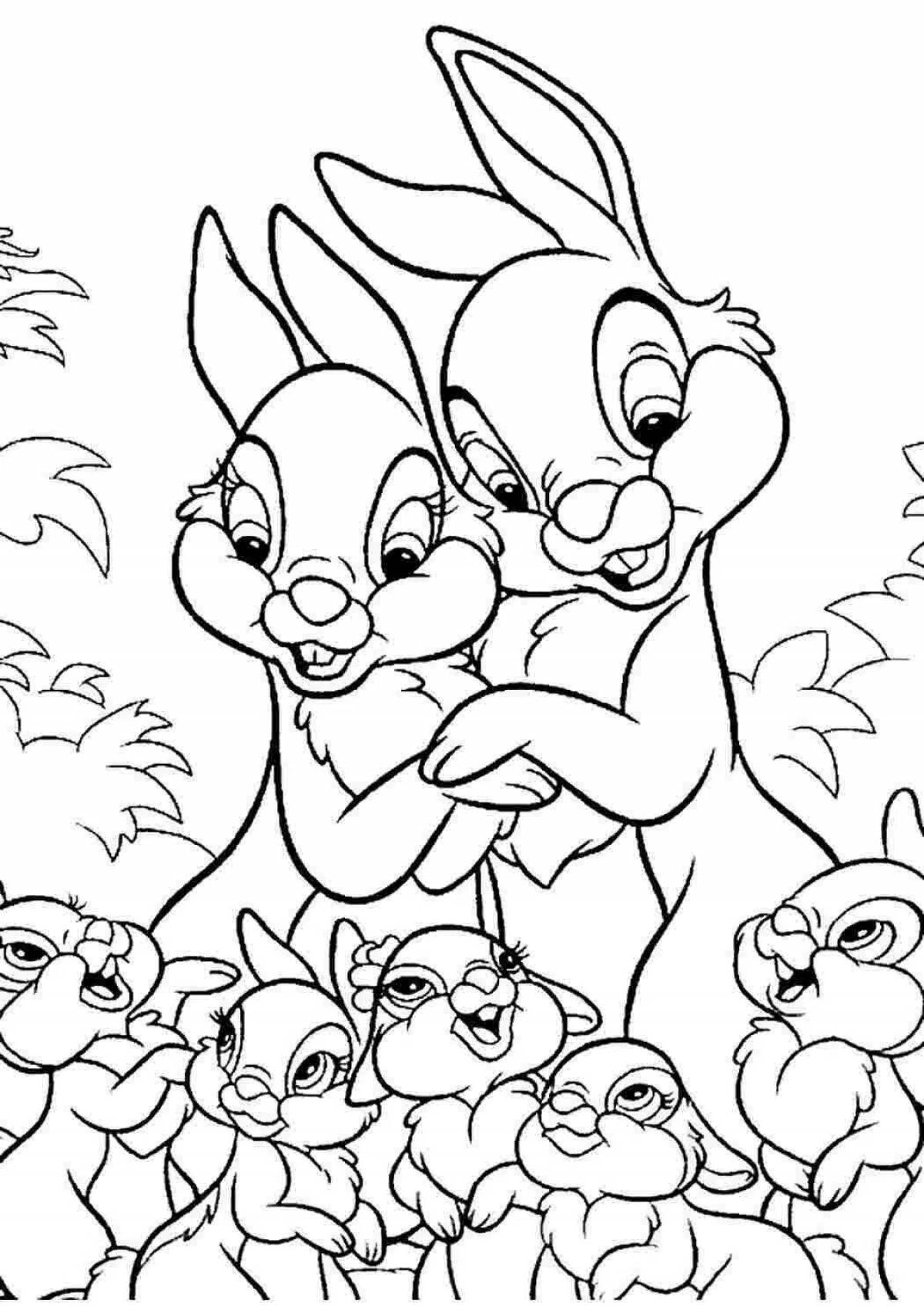Coloring book dazzling hare for girls