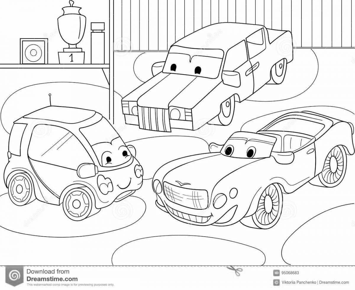Coloring page joyful parking