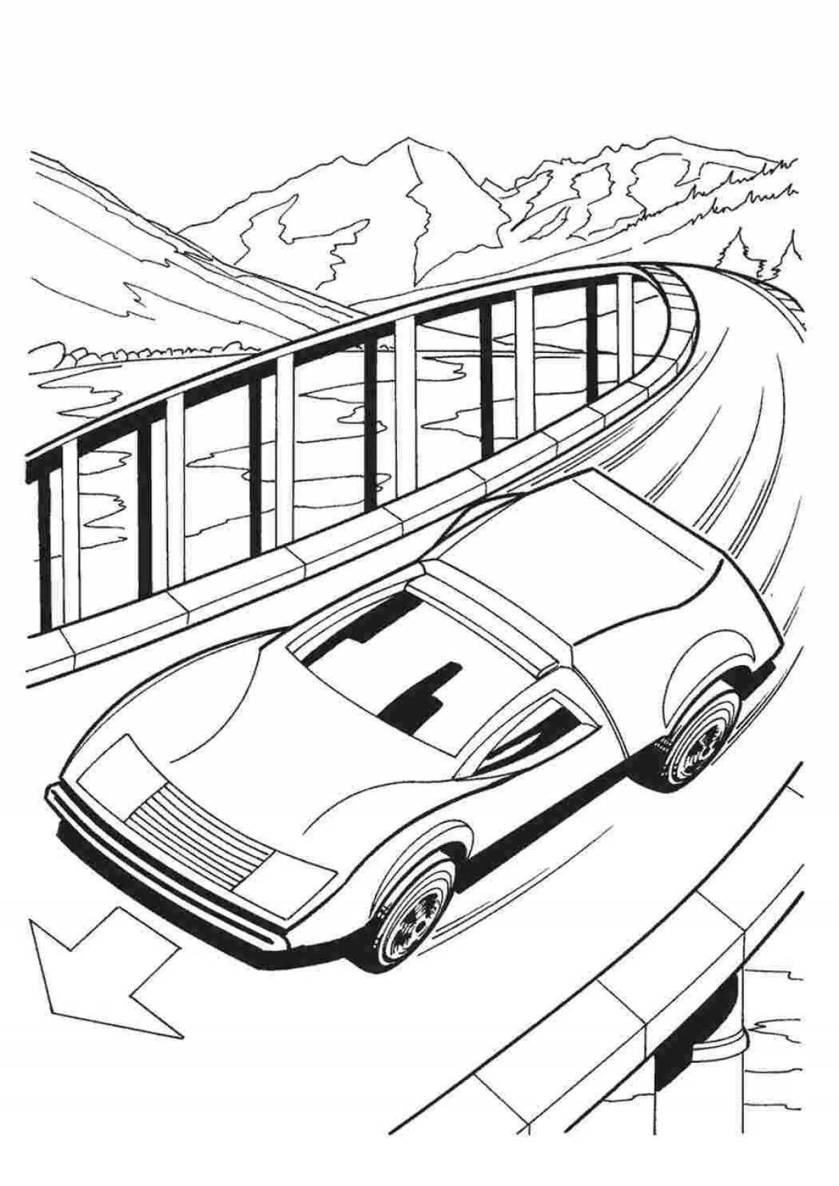 Playful parking coloring page