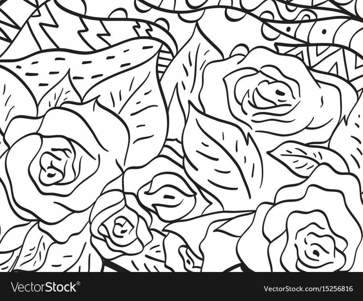 Fun rose coloring by numbers