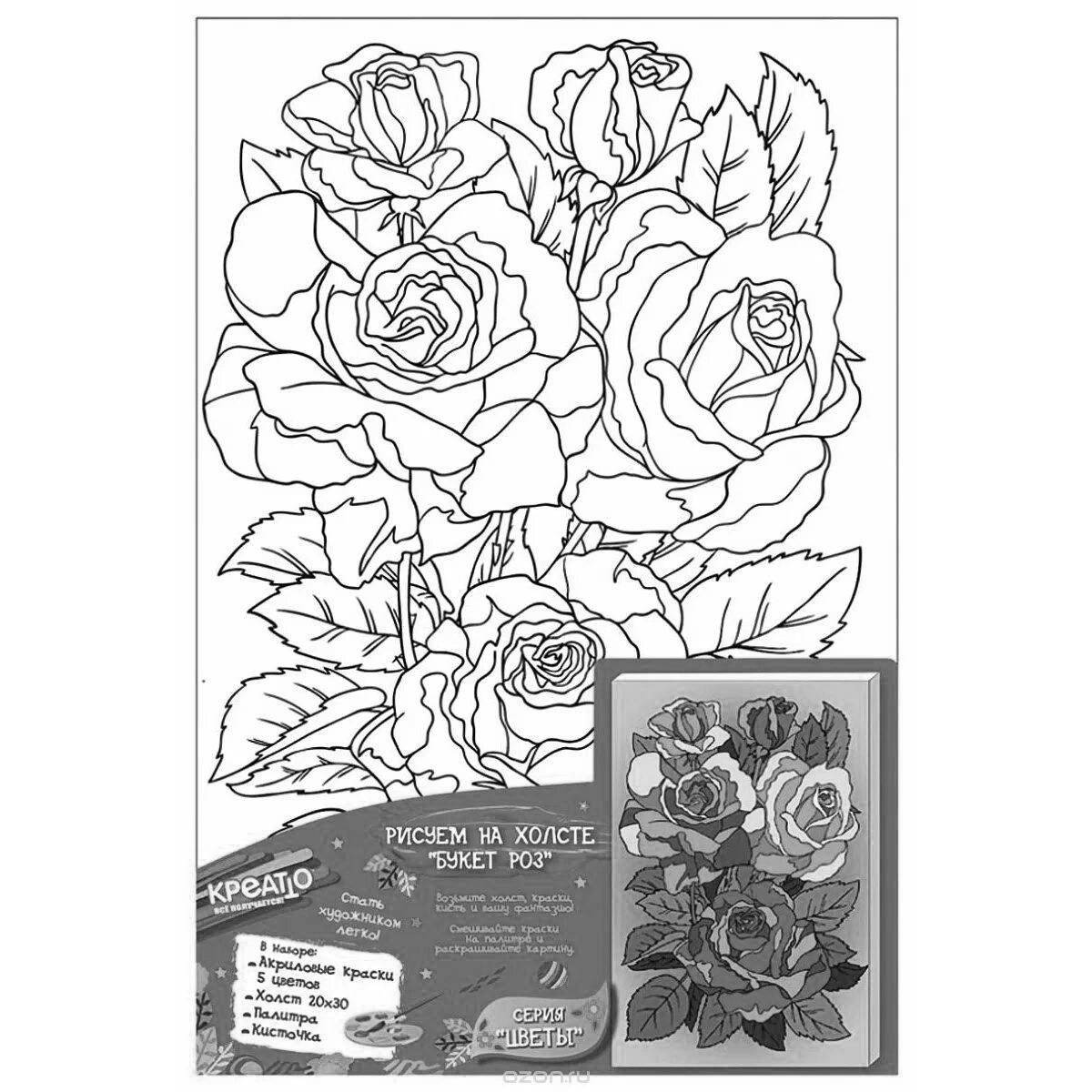 Exotic rose coloring by numbers