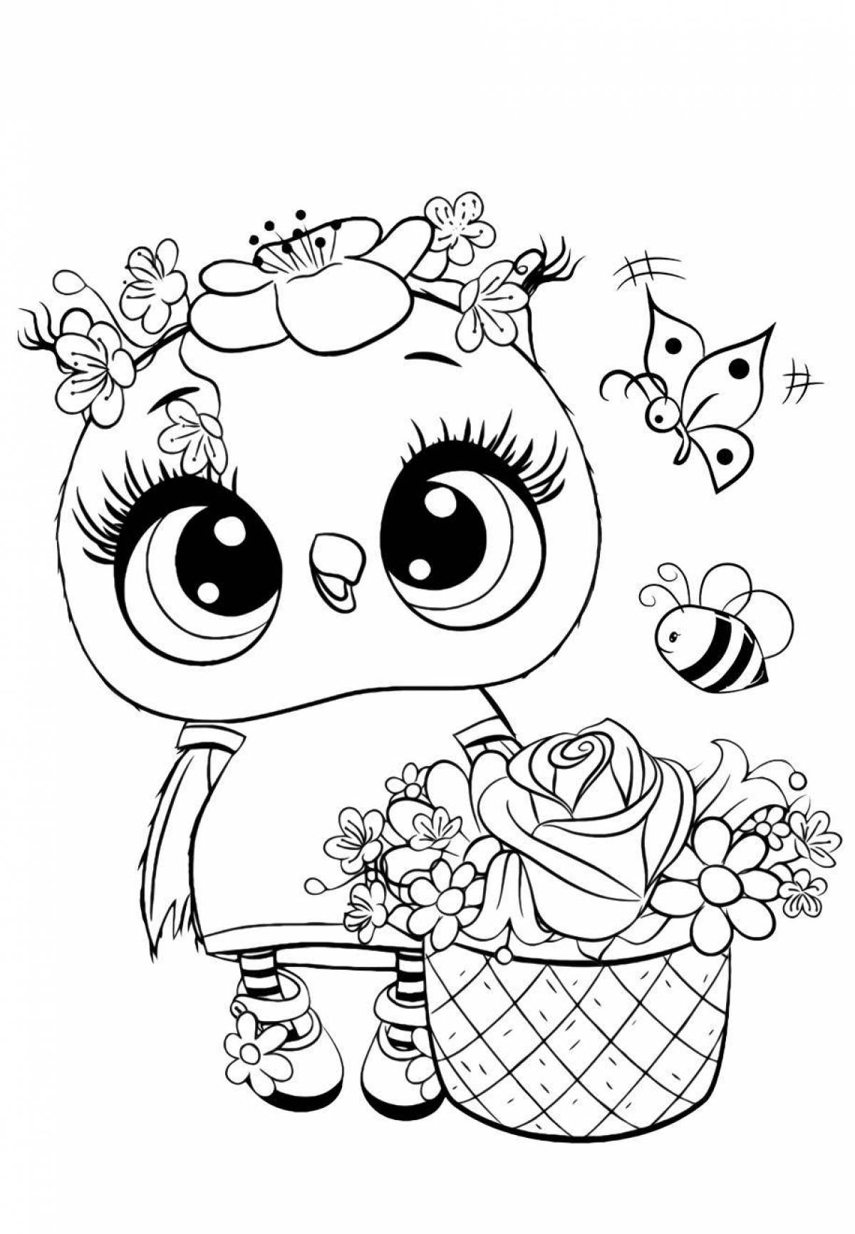 Majestic owl coloring for girls