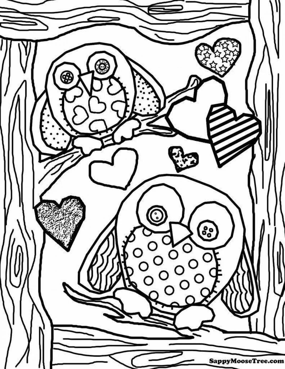 Exquisite owl coloring book for girls