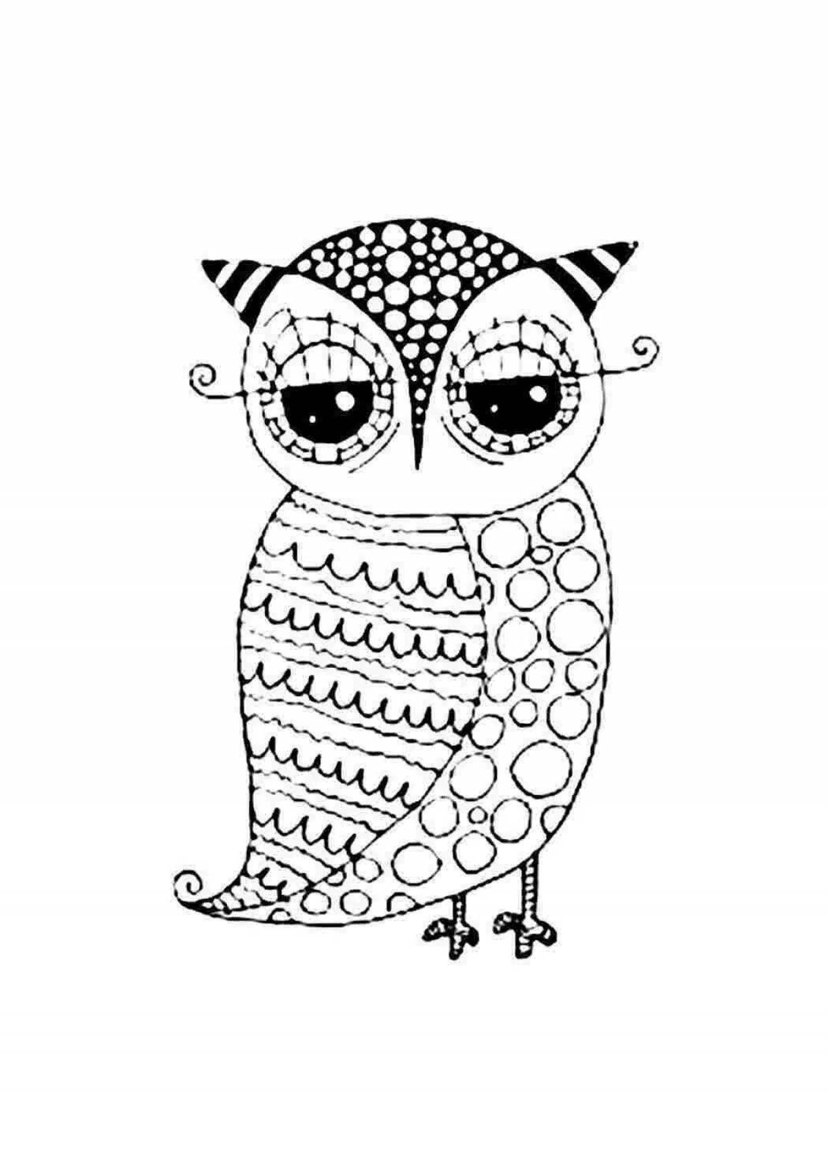 Fairy owl coloring book for girls