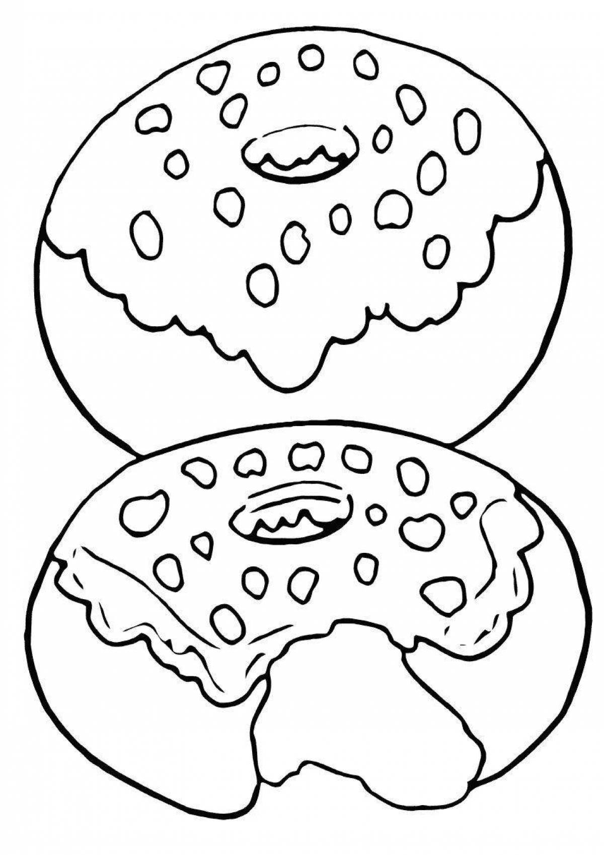 Sweet donut coloring page for girls