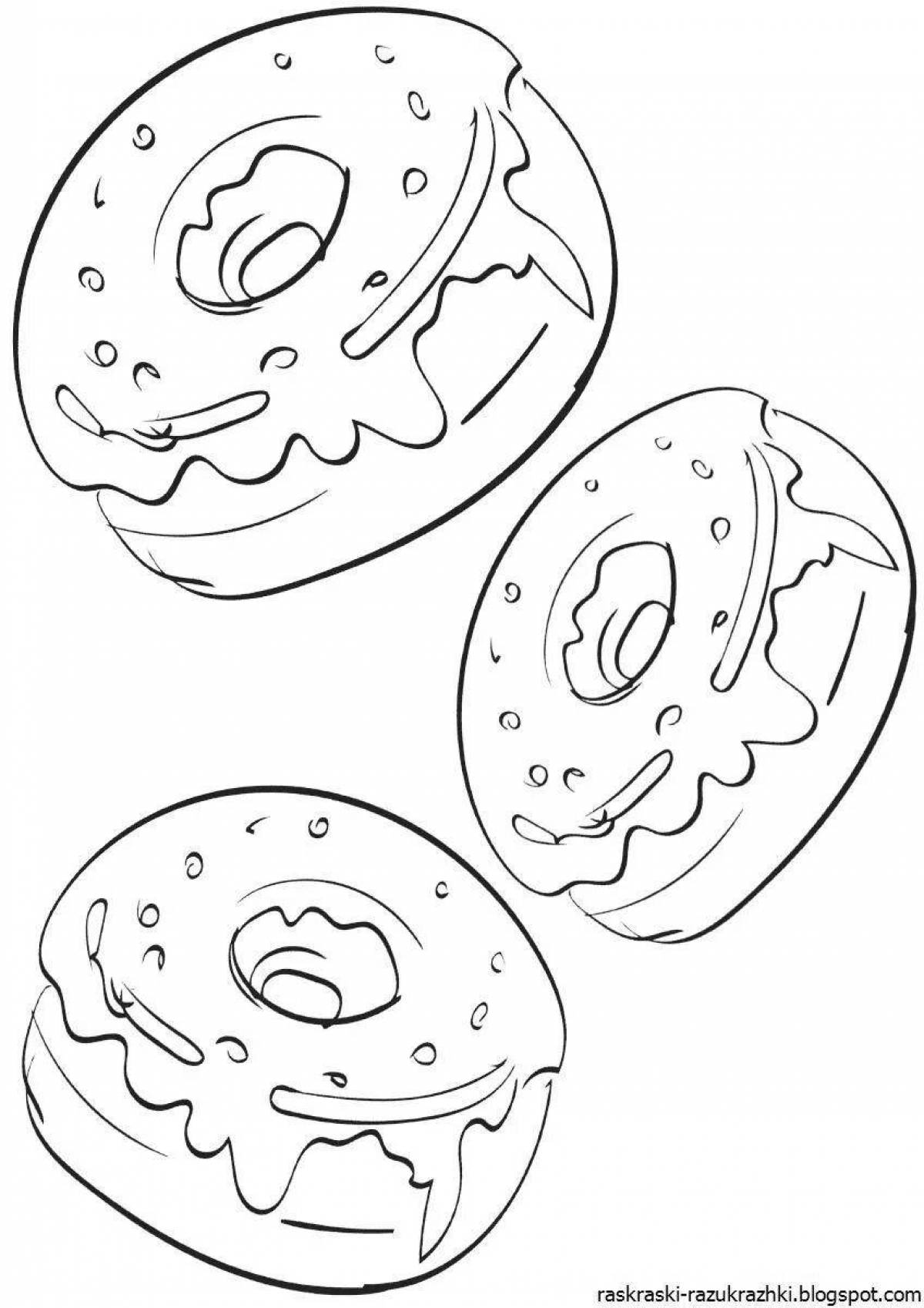 Colourful donut coloring for girls
