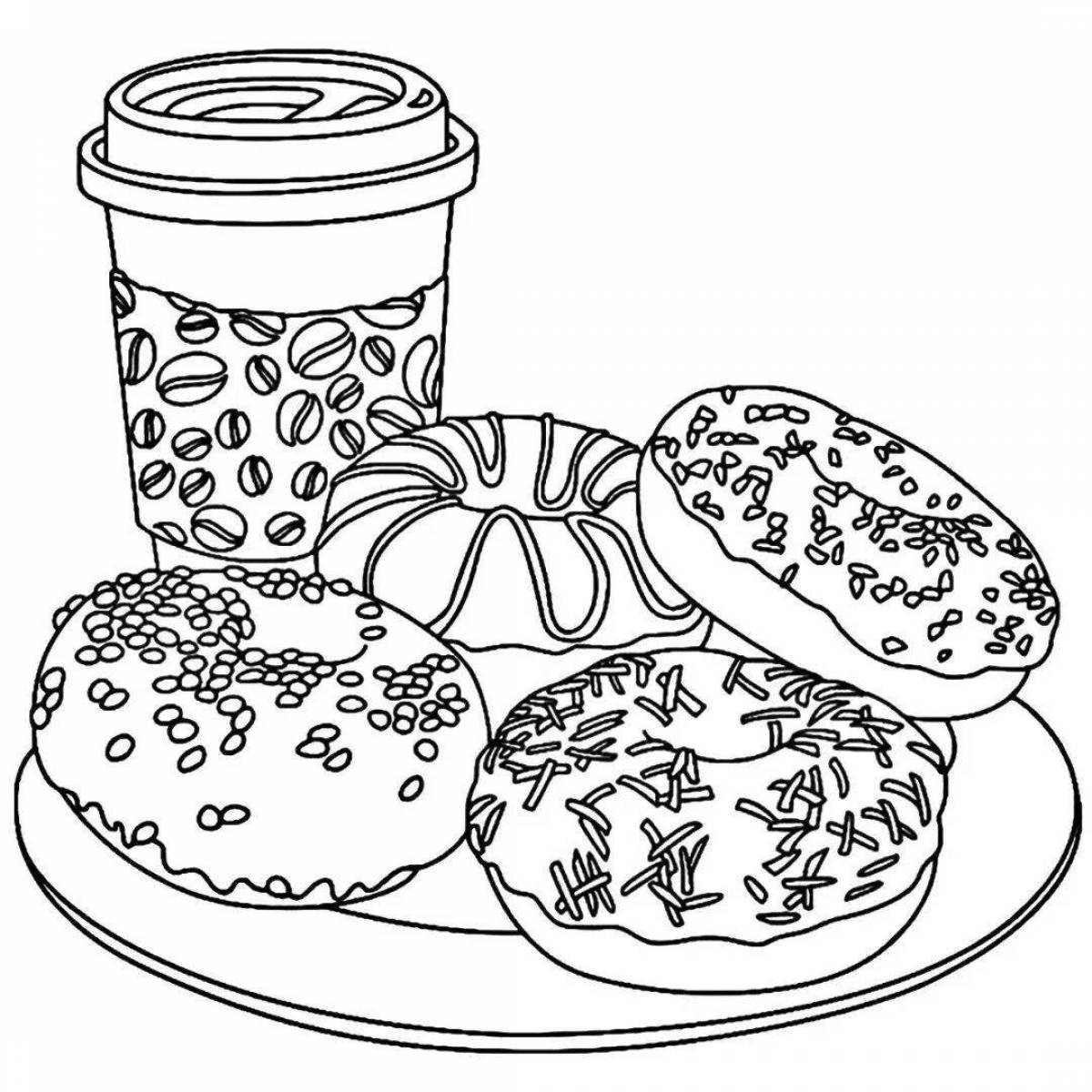 Adorable donut coloring for girls