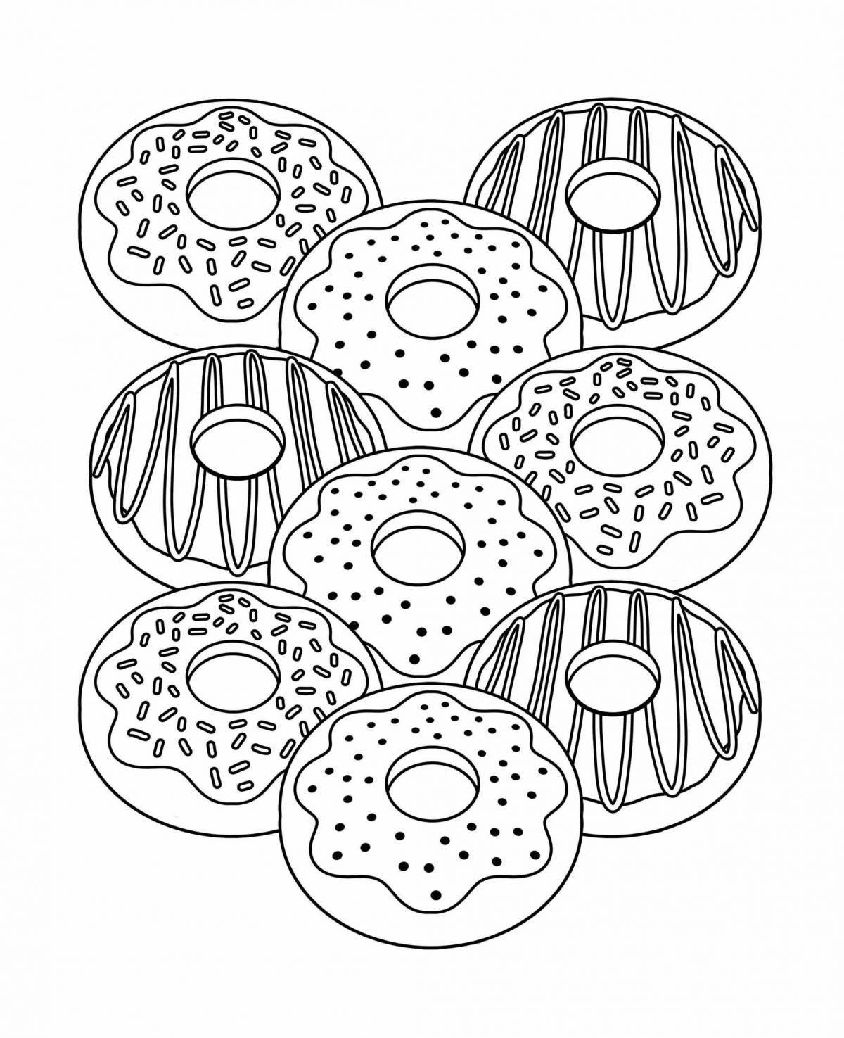 Cute donut coloring for girls