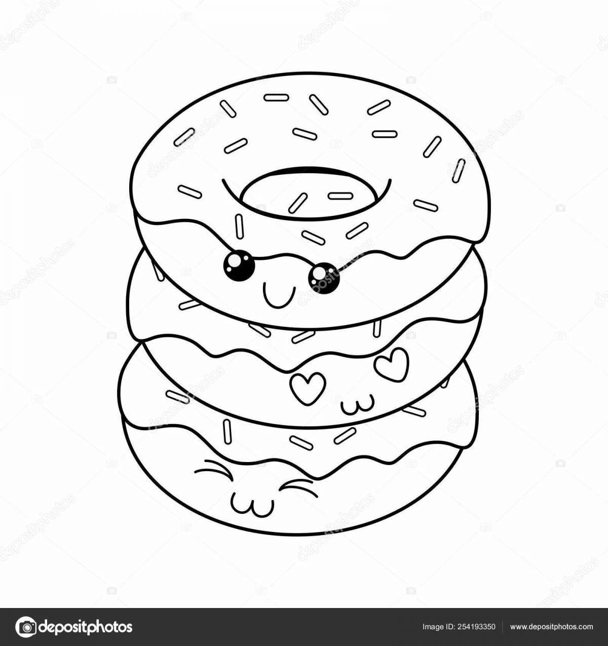 Fun coloring donut for girls