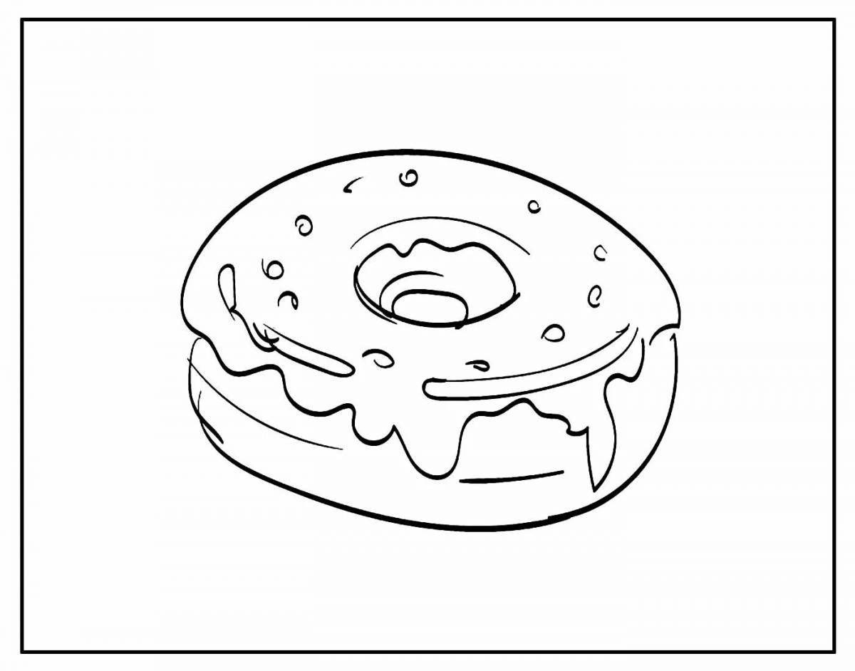 Sparkling donut coloring page for girls