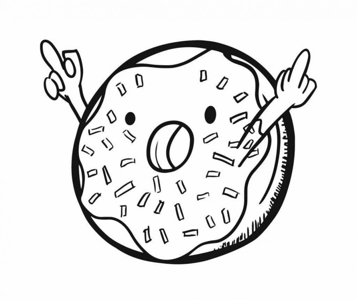 Coloring page magic donut for girls