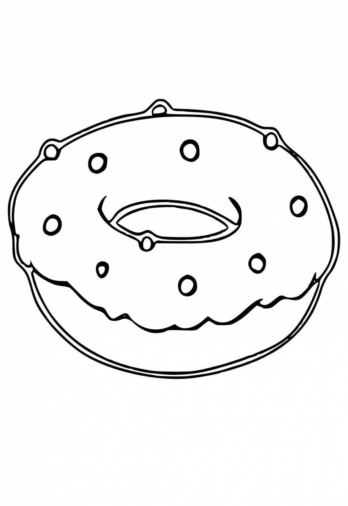 Sunny donut coloring page for girls
