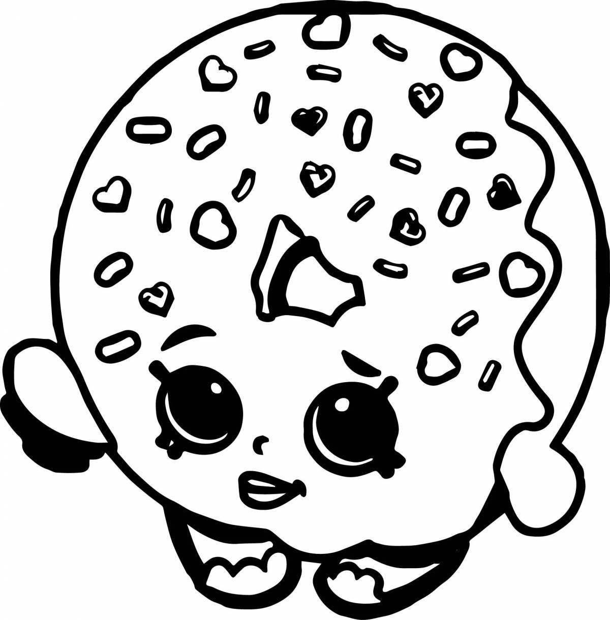 Doughnut coloring page for girls