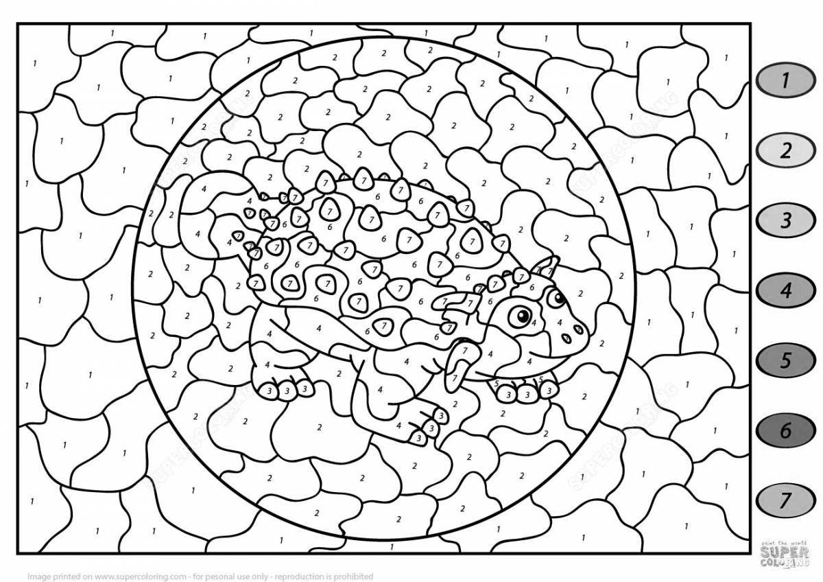 Outstanding dinosaur coloring pages by numbers