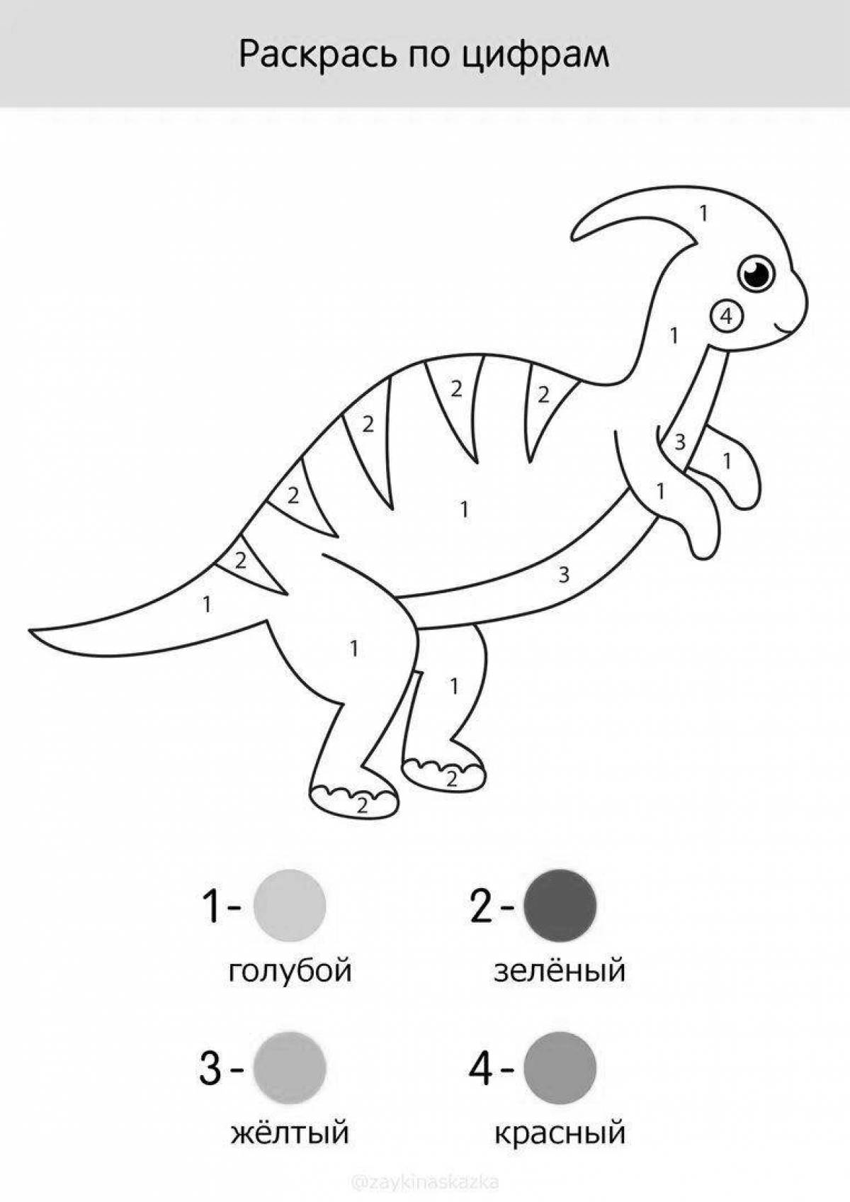 Majestic coloring dinosaurs by numbers