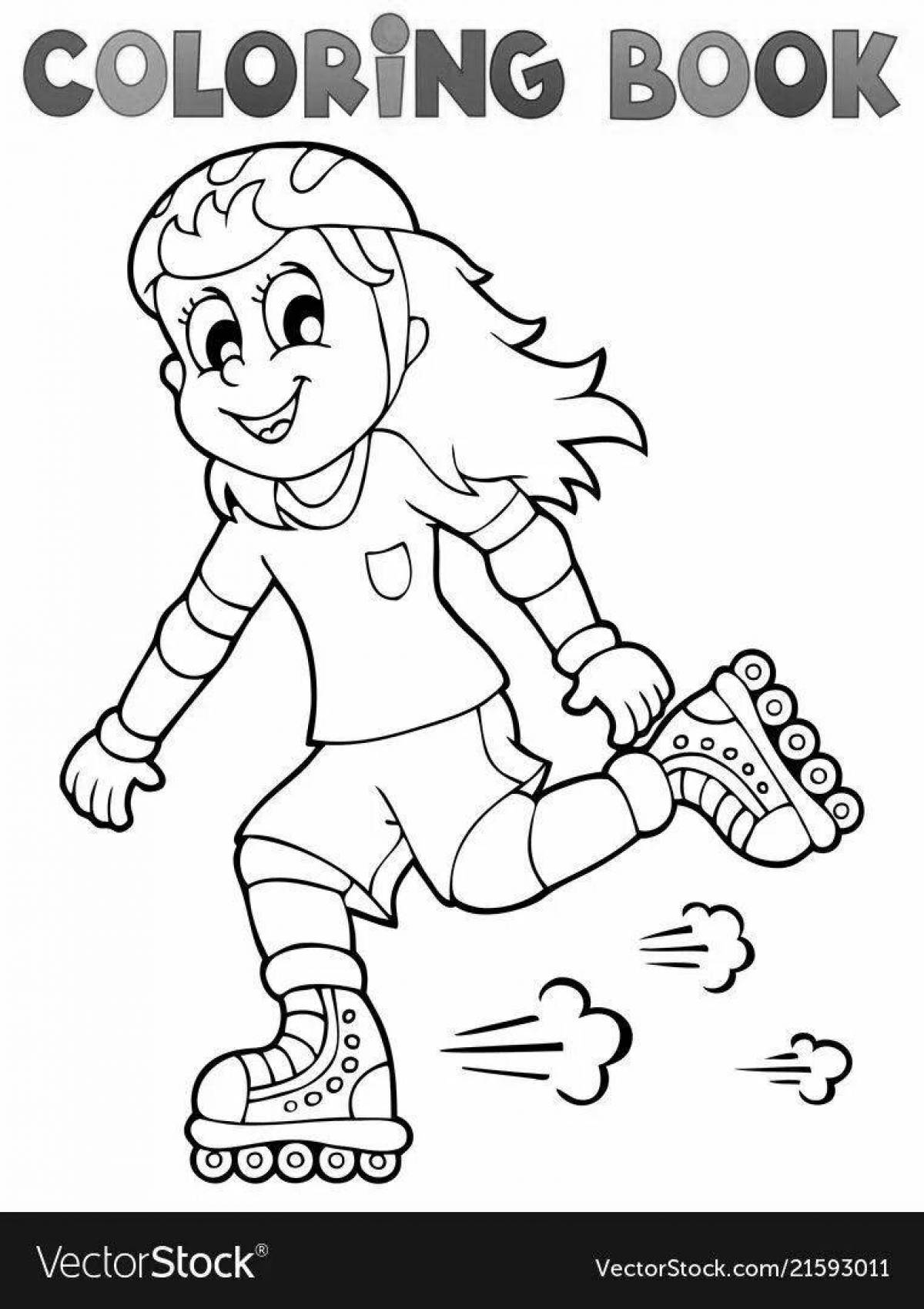 Summer sports holiday coloring page