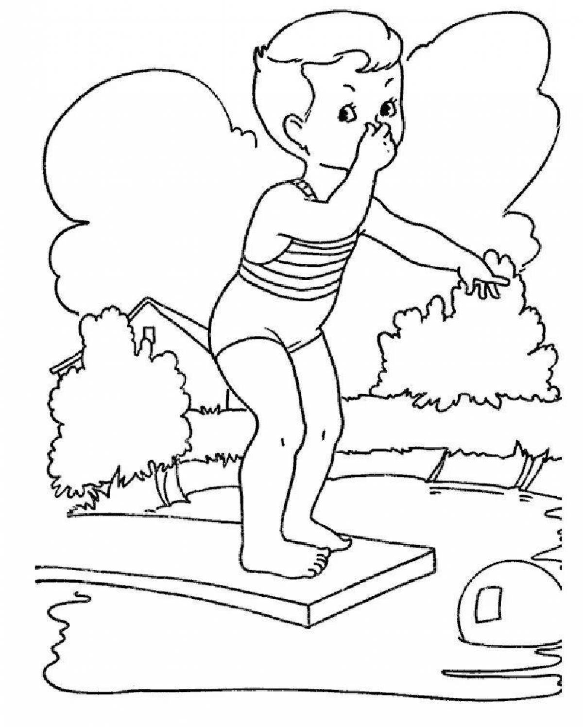 Animated summer sports coloring book
