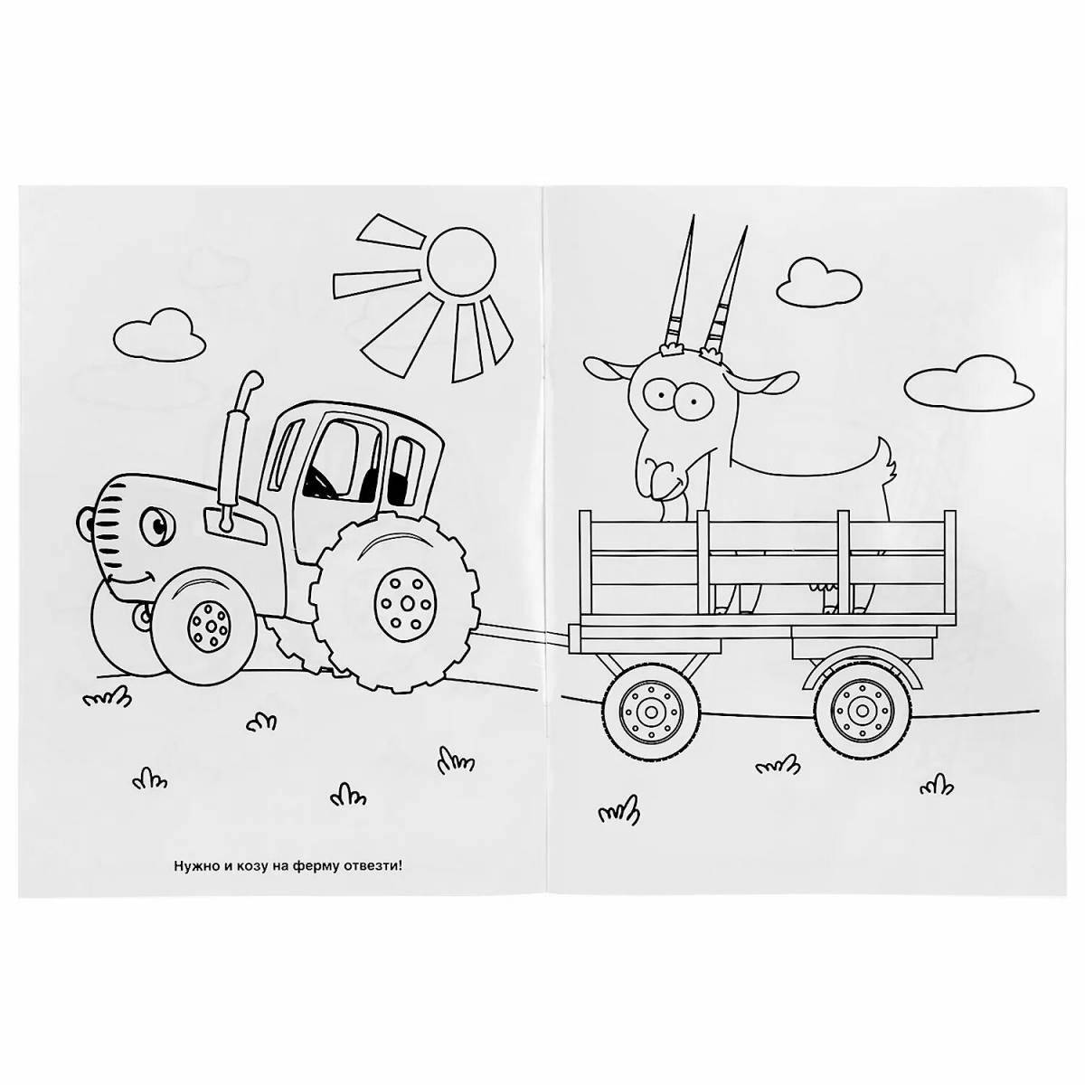 Impressive baby blue tractor coloring page