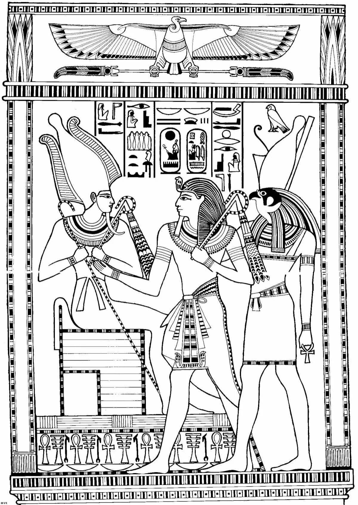 Фото Грандиозная раскраска боги древнего египта