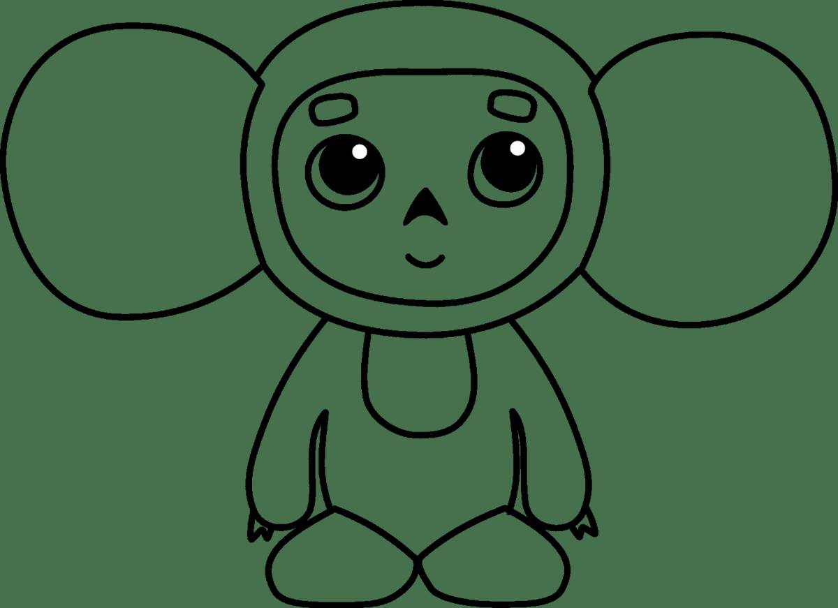 Perky cheburashka with flowers