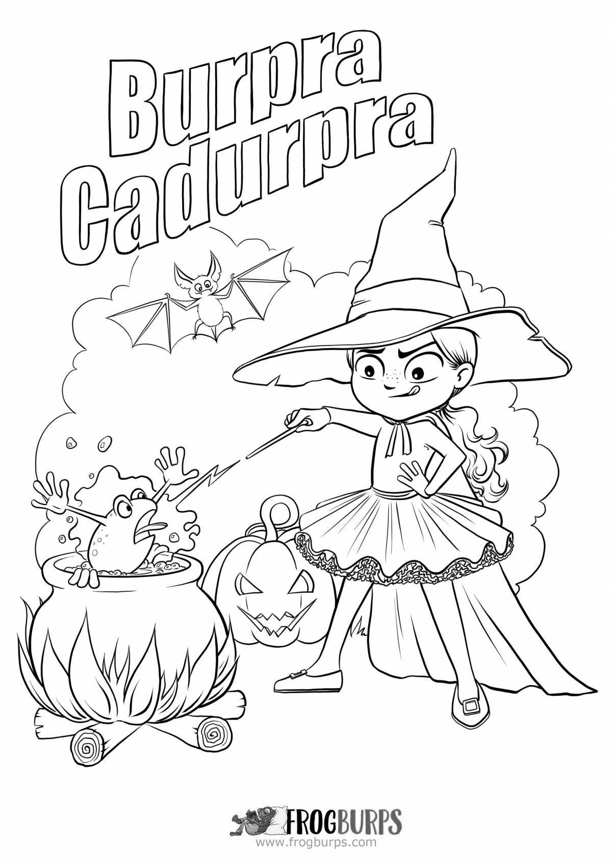Scary halloween coloring book for girls