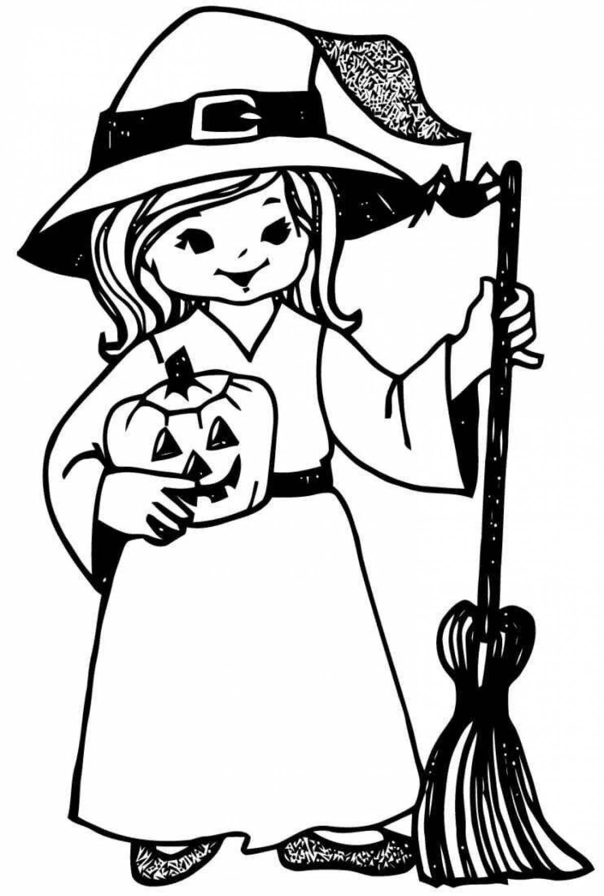 Halloween magic coloring book for girls