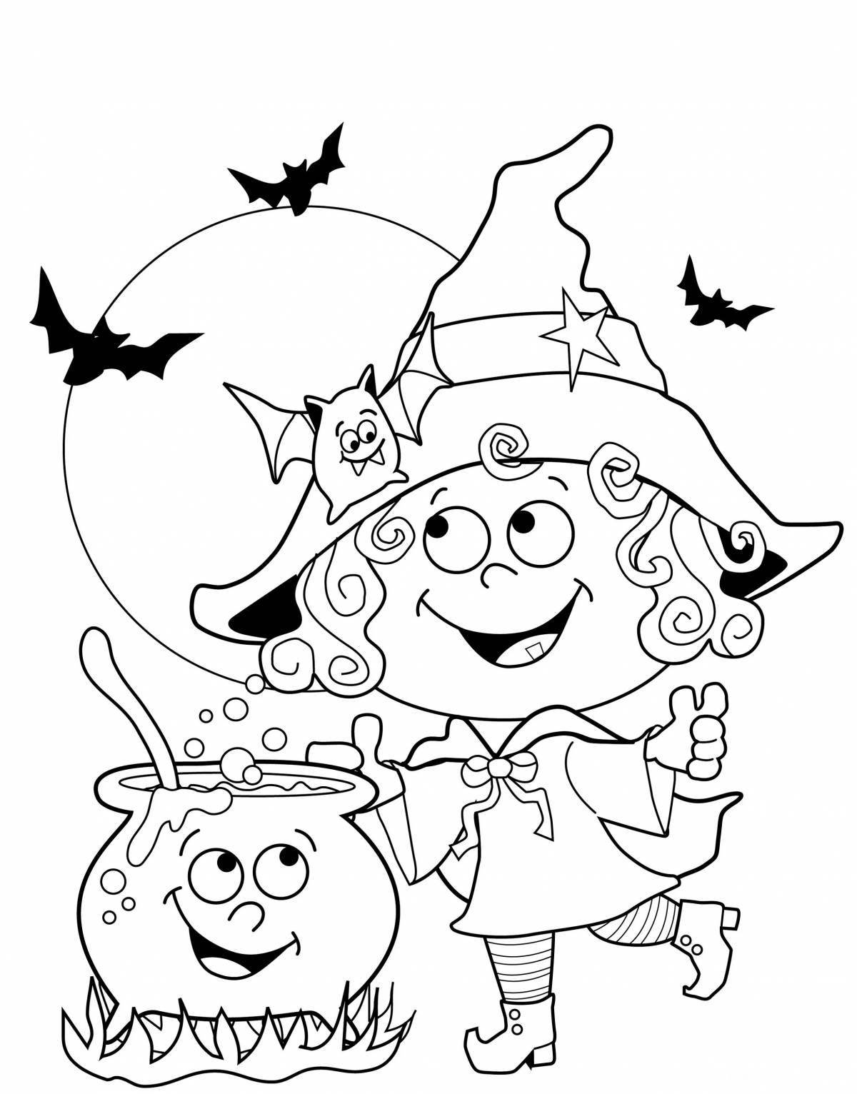 Chilling halloween coloring book for girls