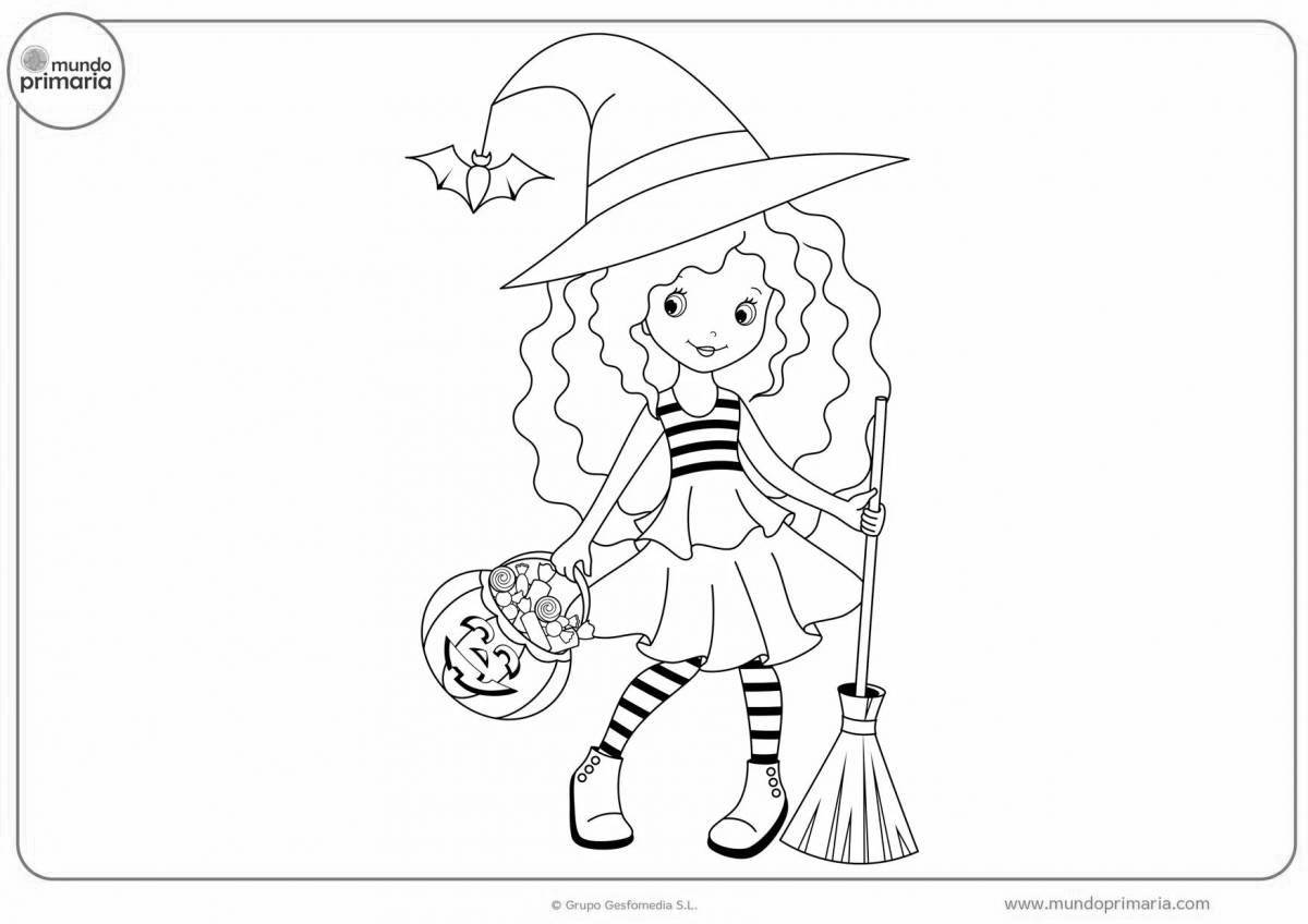 Tempting halloween coloring book for girls