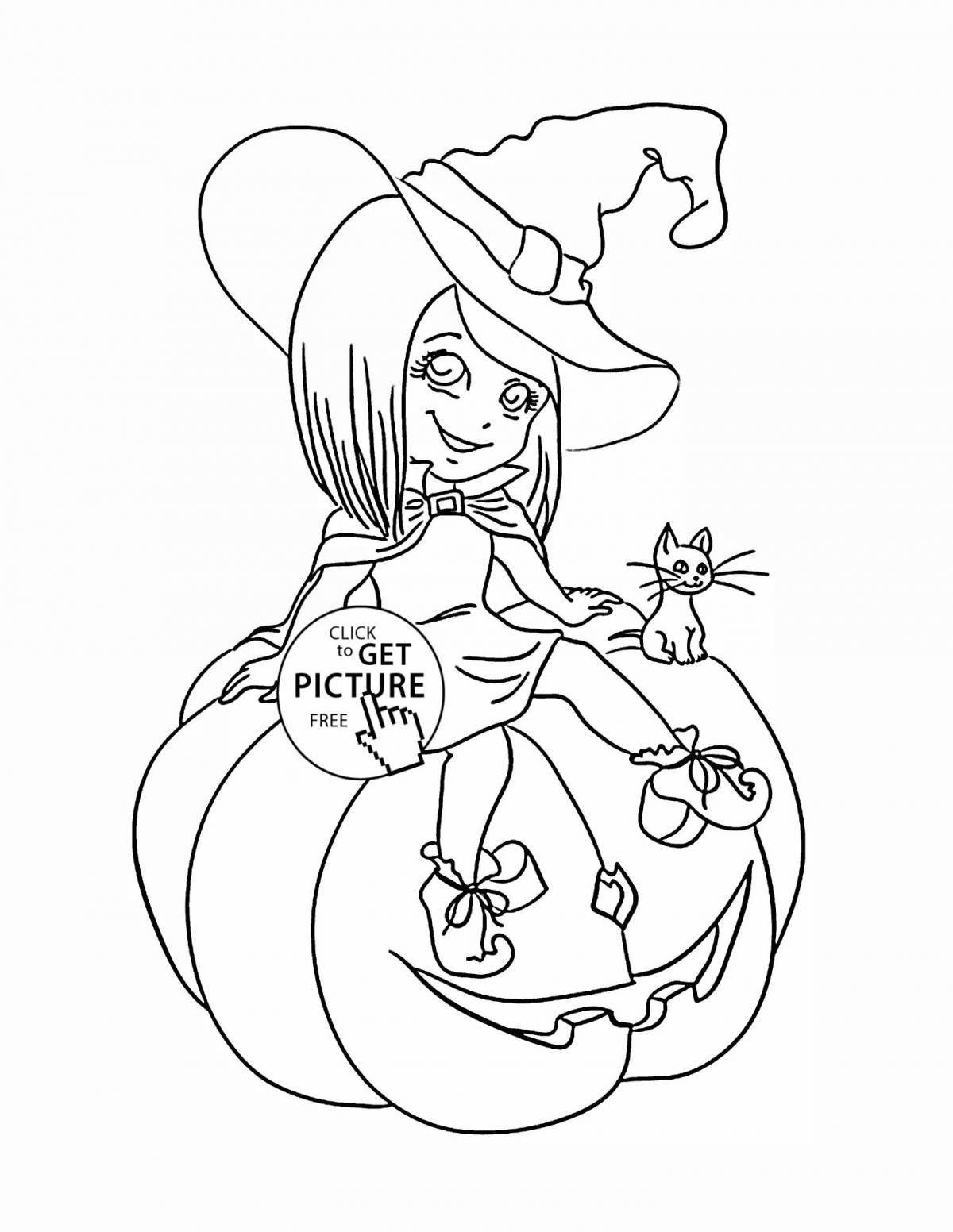 Fantastic halloween coloring book for girls