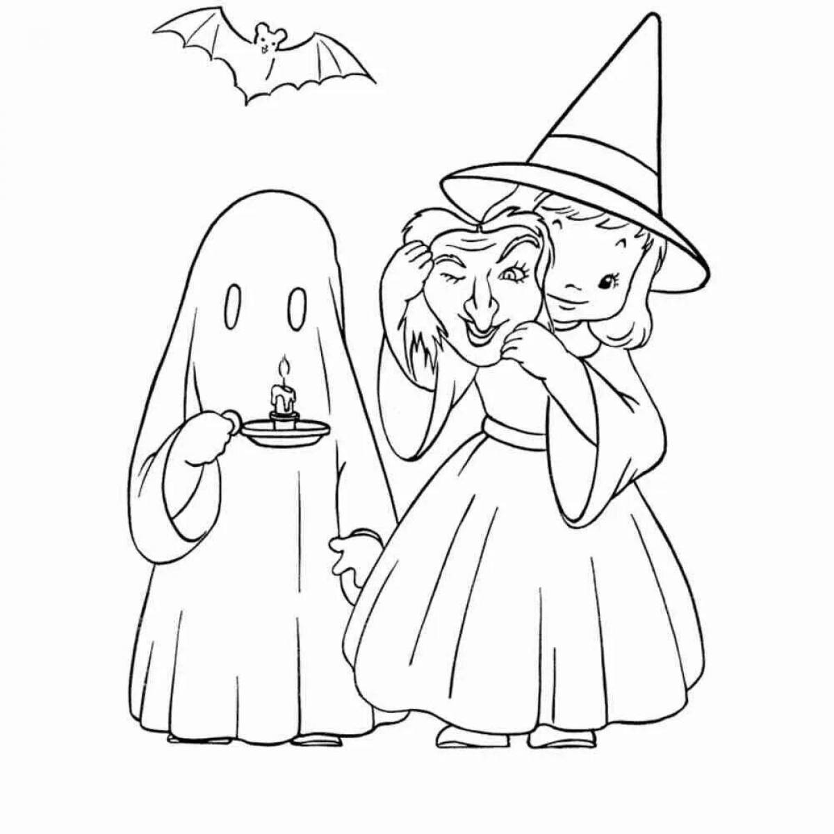 Glorious halloween coloring book for girls