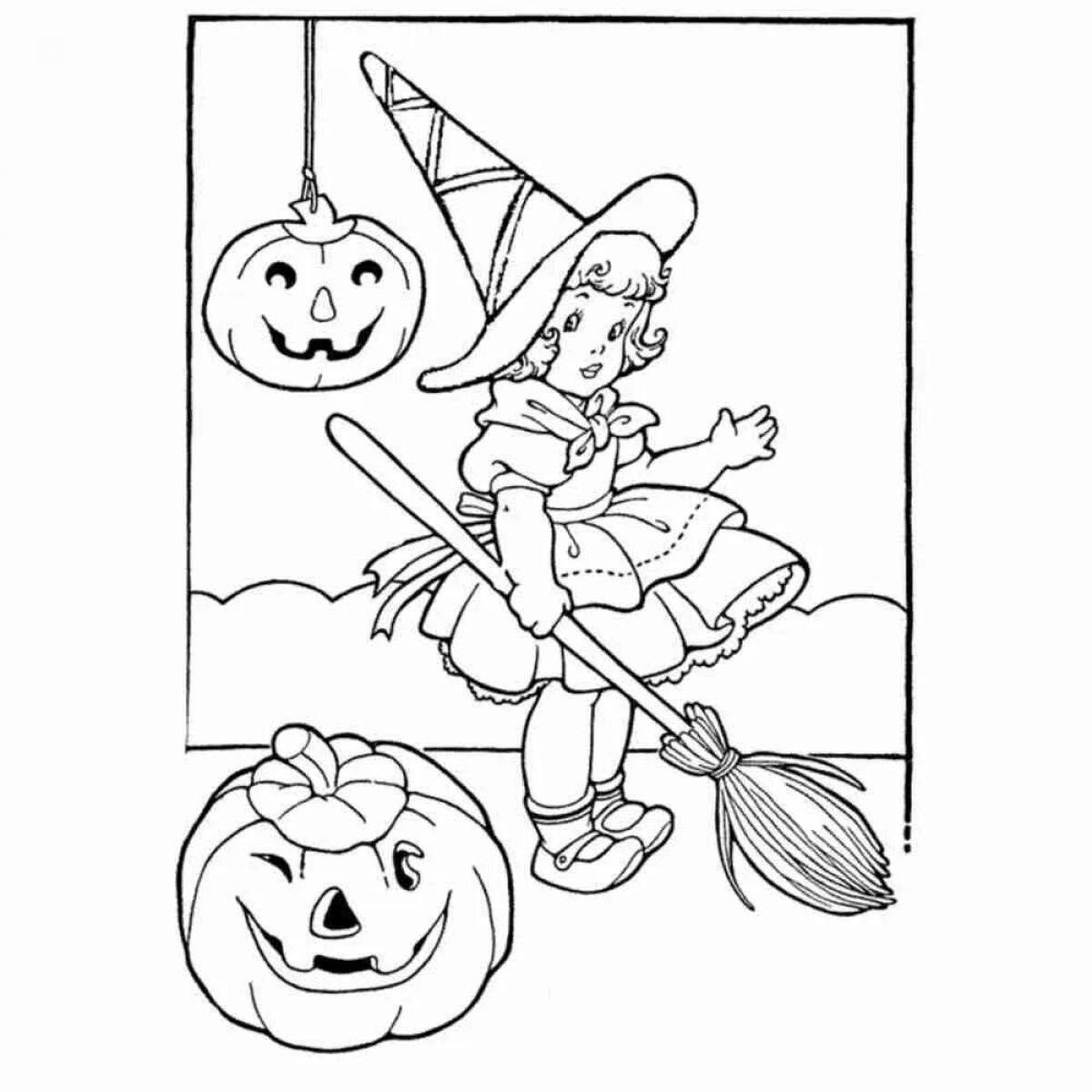 Adorable halloween coloring book for girls