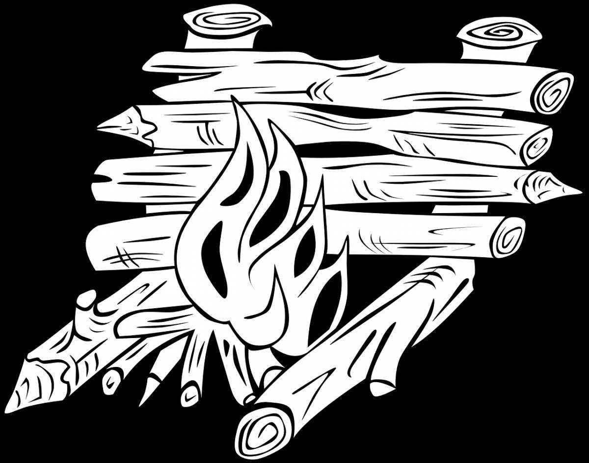 Sparkling firewood coloring book for children