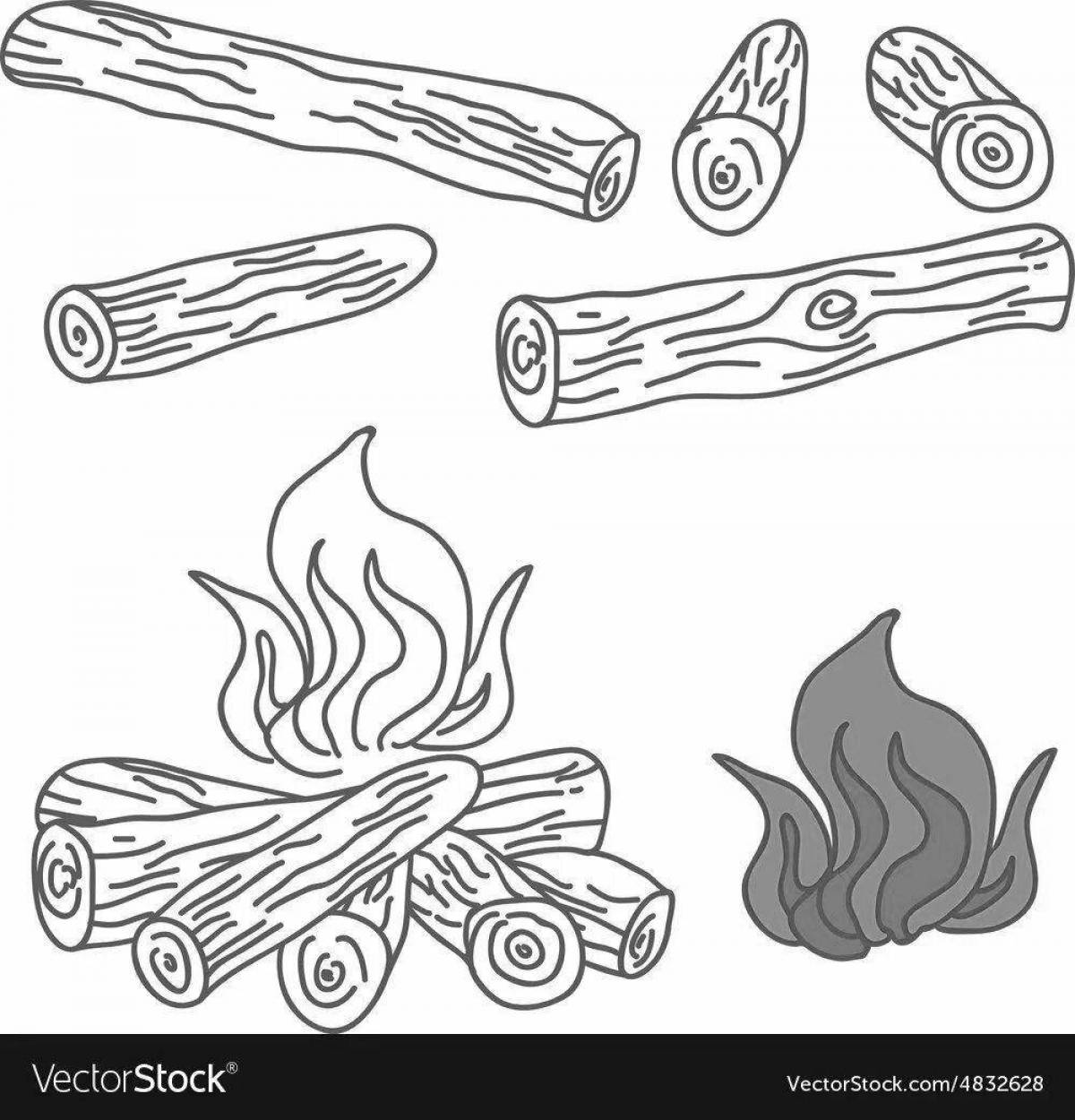 Inspiring firewood coloring book for kids