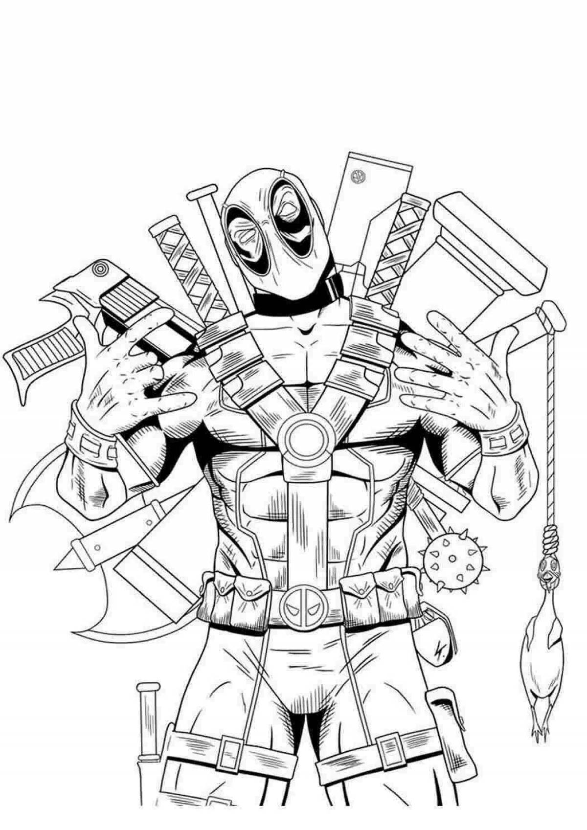 Deadpool bright coloring for boys