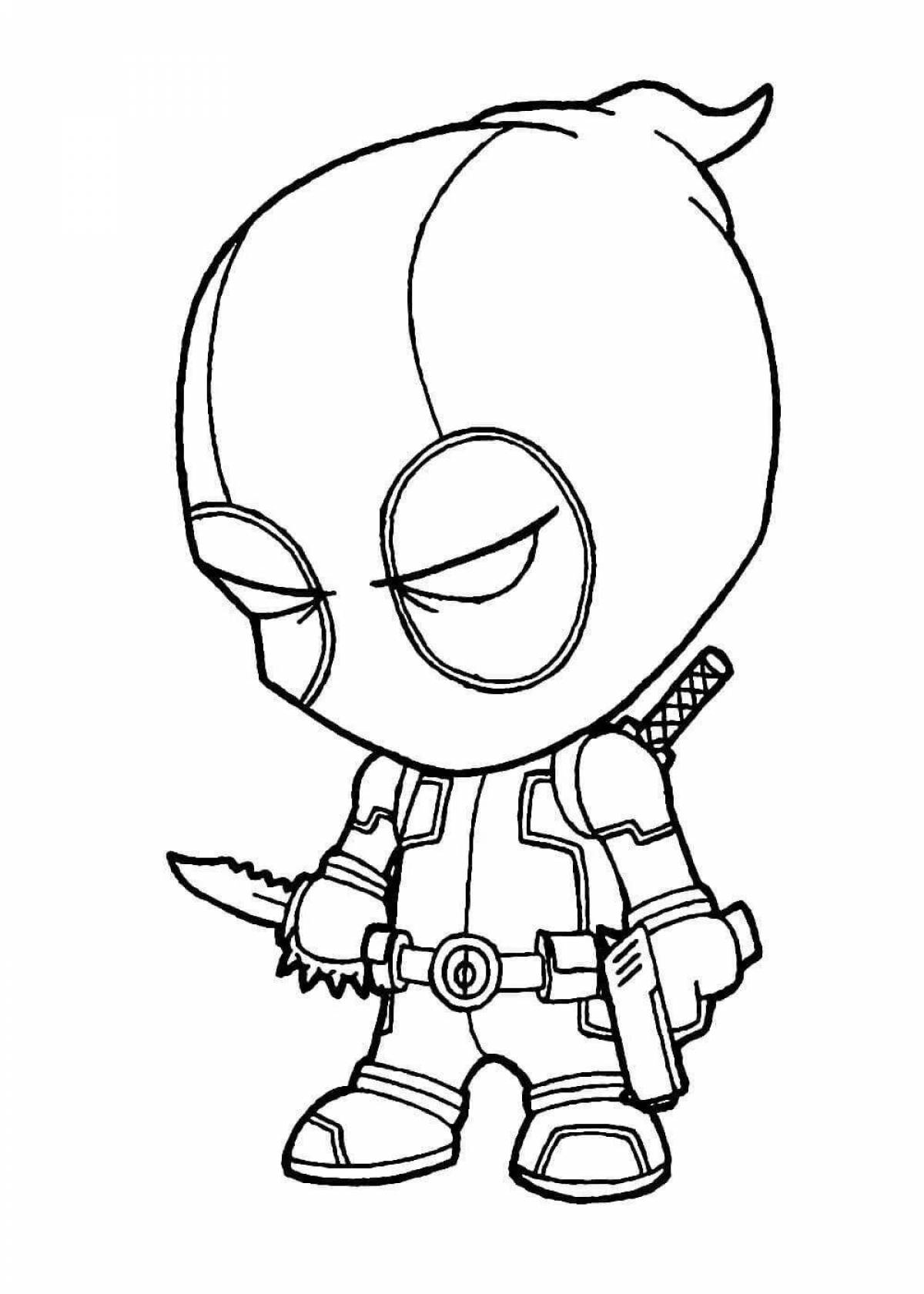 Photo Deadpool glitter coloring for boys