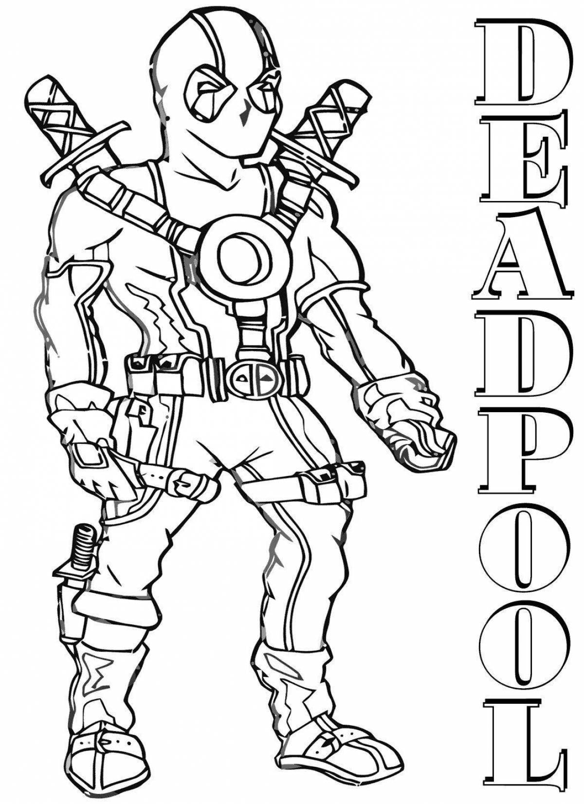 Deadpool glowing coloring book for boys