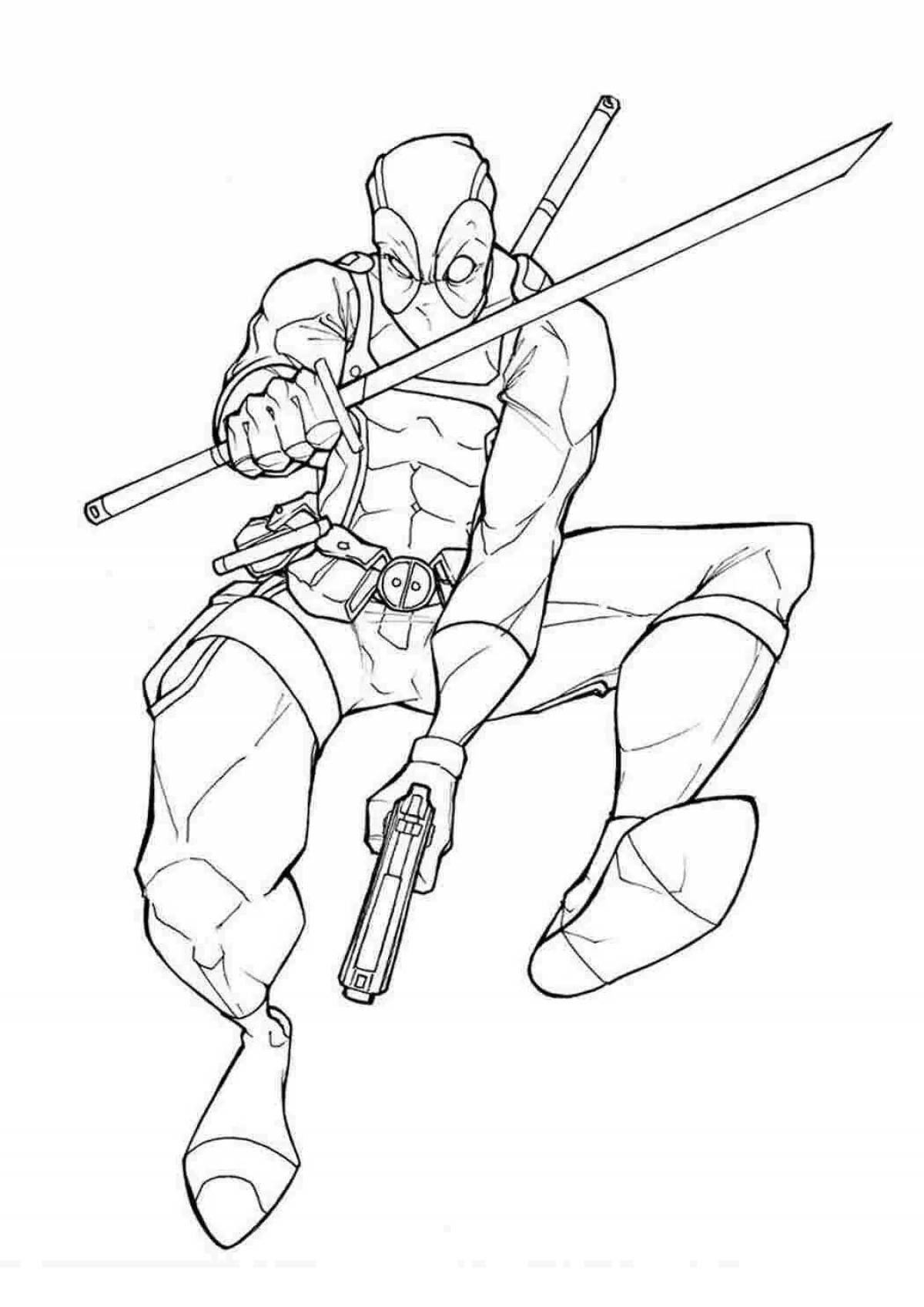 Deadpool intensive coloring for boys