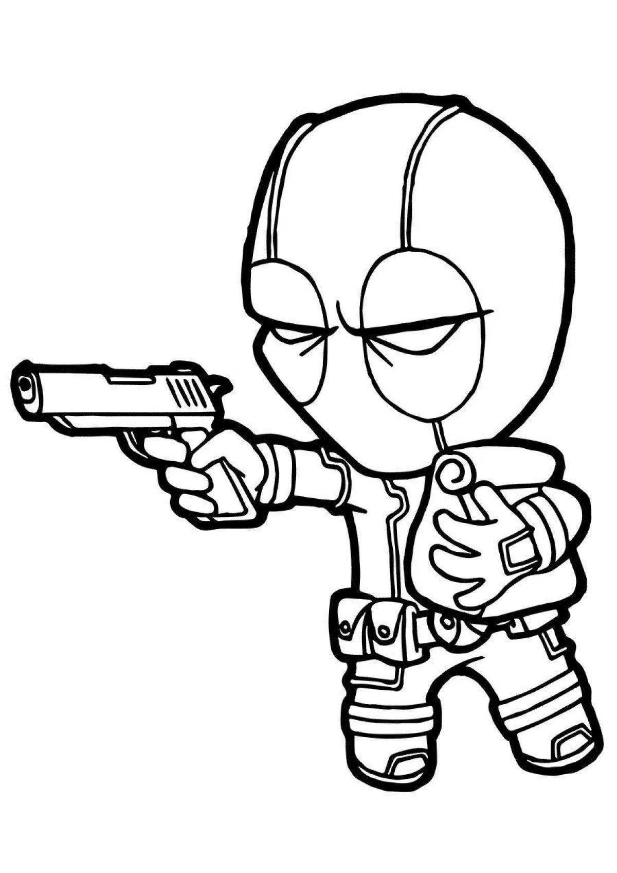 Photo Sparkling deadpool coloring book for boys