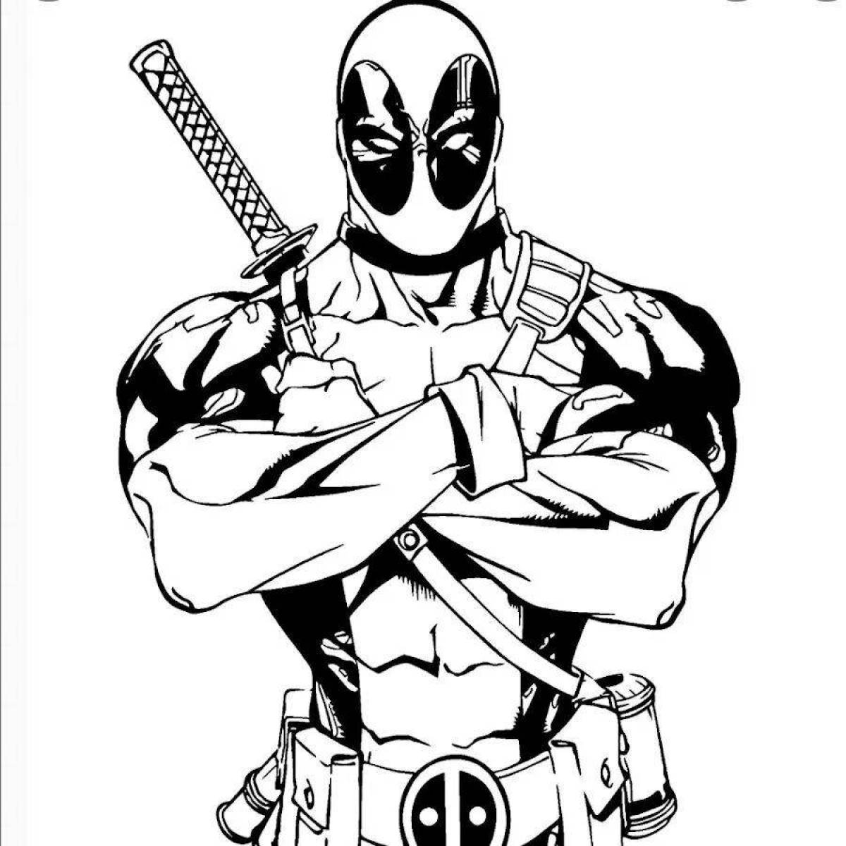 Photo Dashing deadpool coloring book for boys
