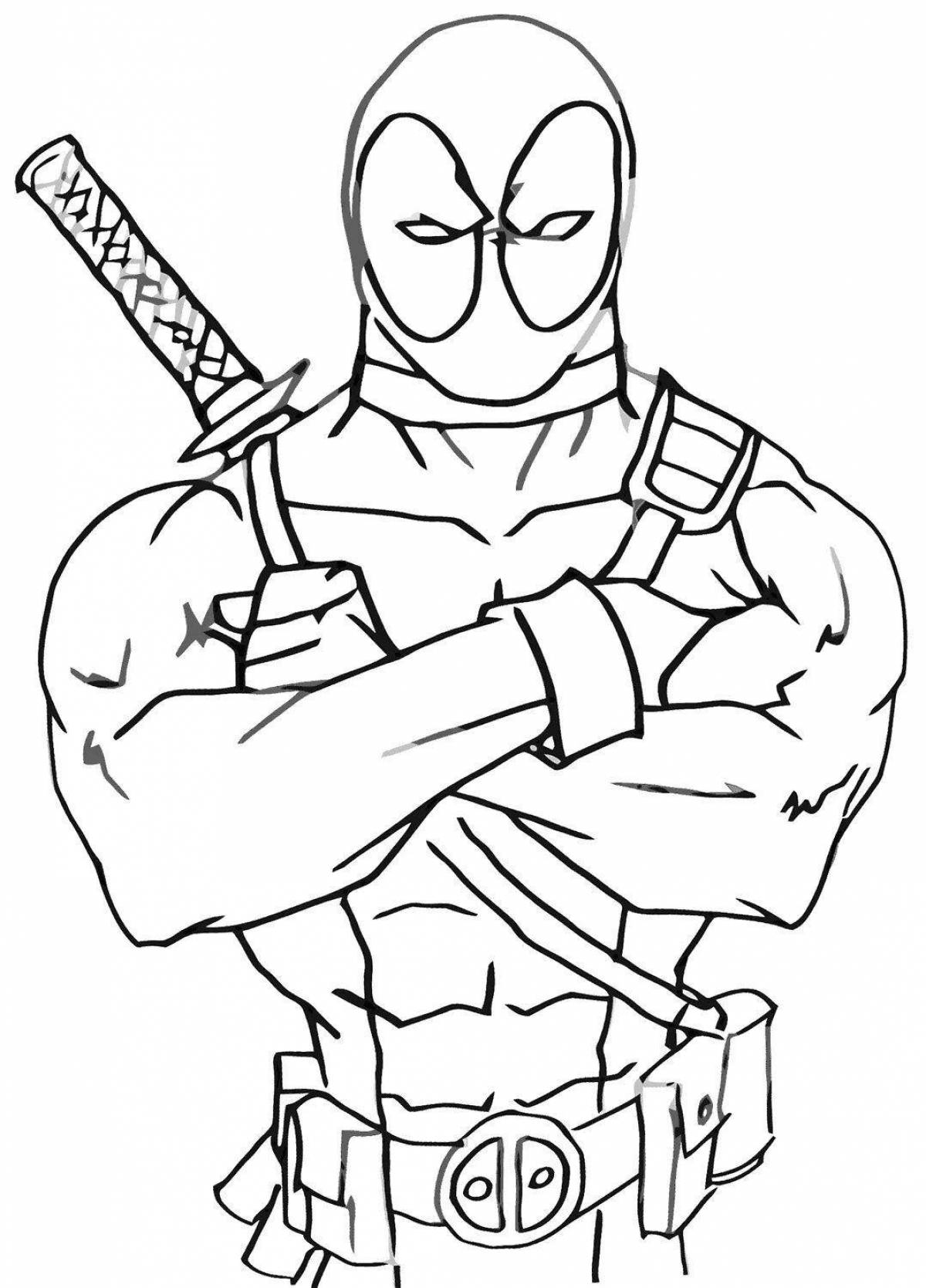 Fascinating coloring book deadpool for boys