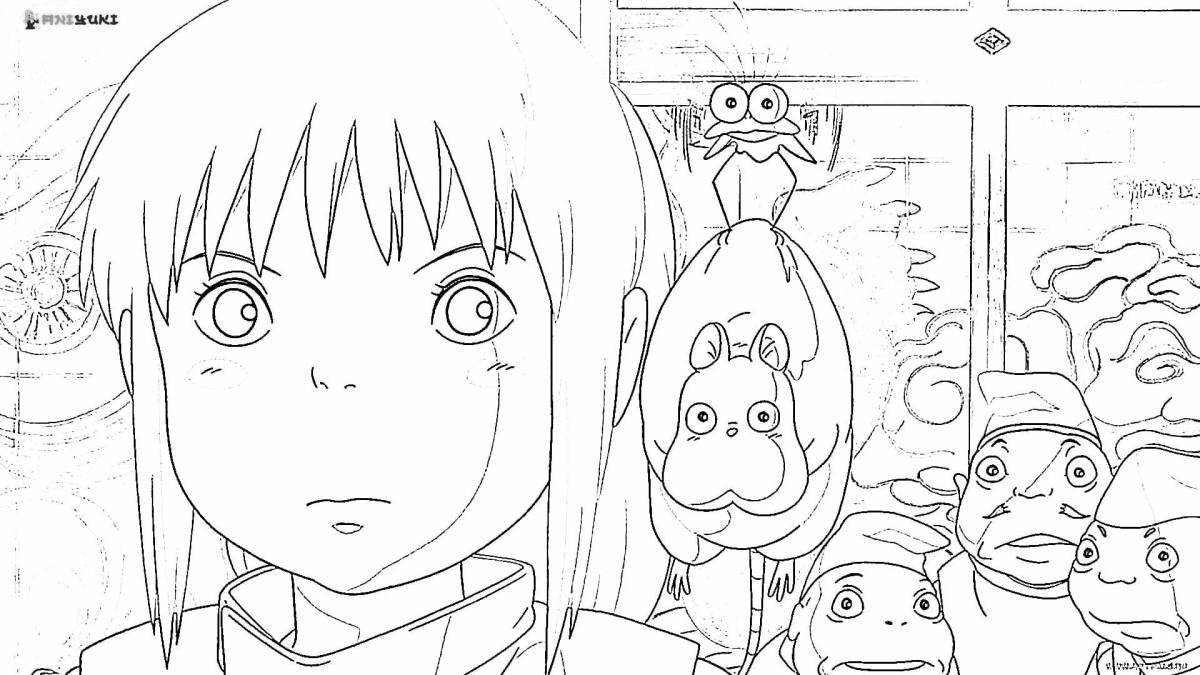 Radiant coloring page anime spirited away