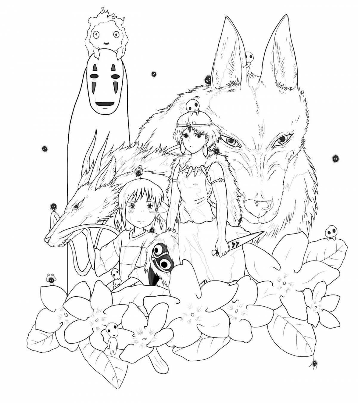 Spirited Away anime glitter coloring book