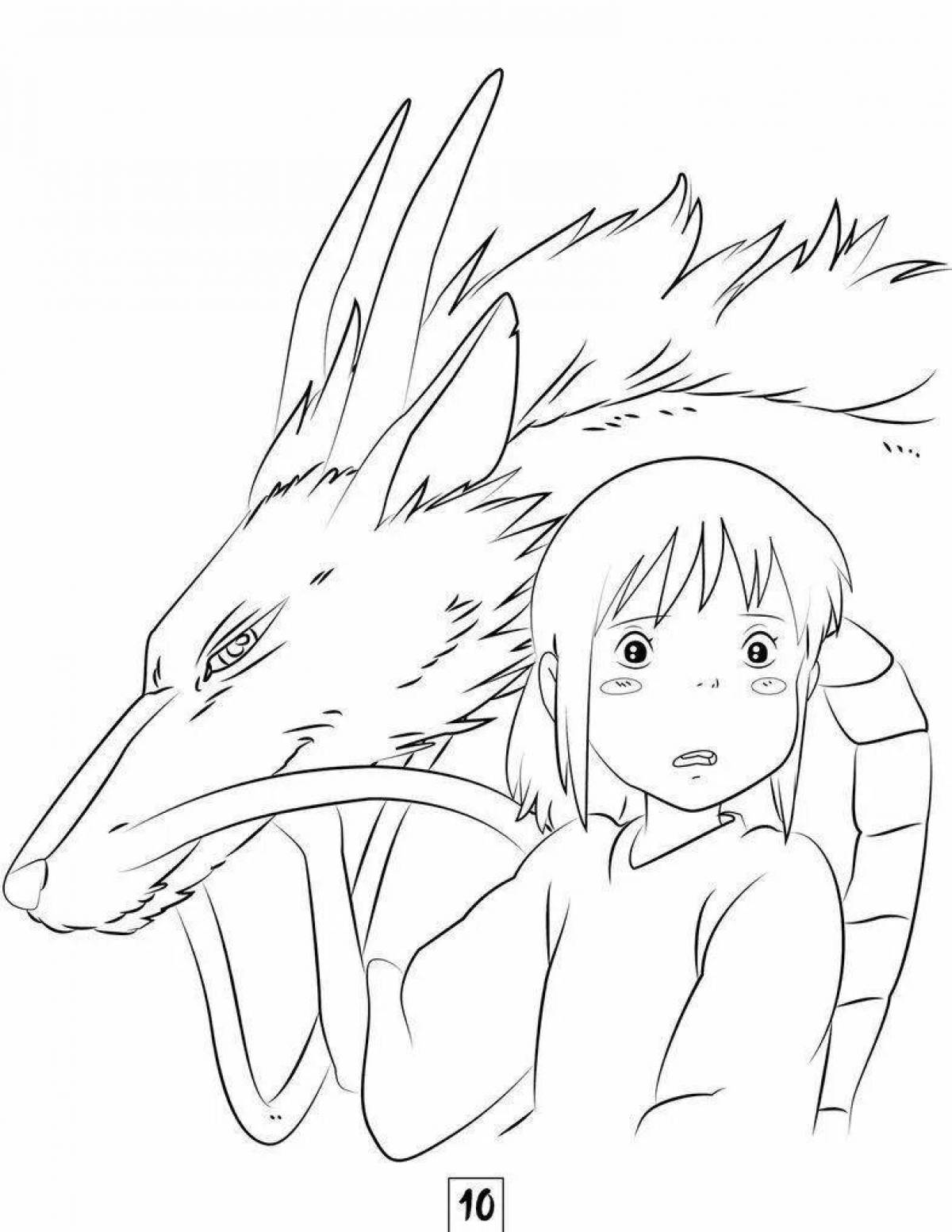 Anime spirited away quirky coloring book