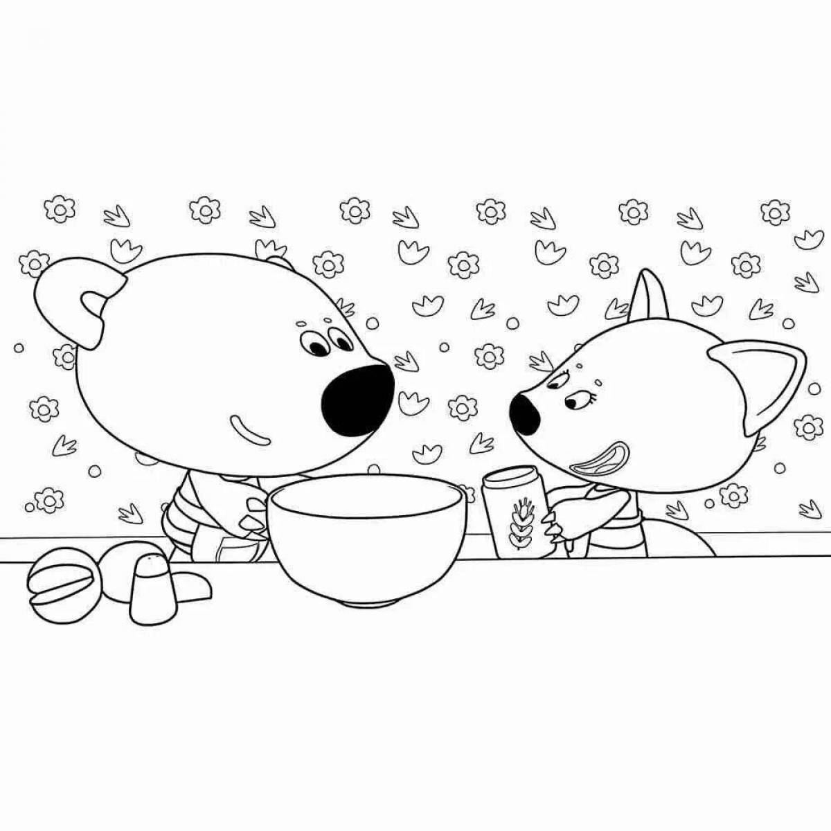 Cute bear coloring pages for girls
