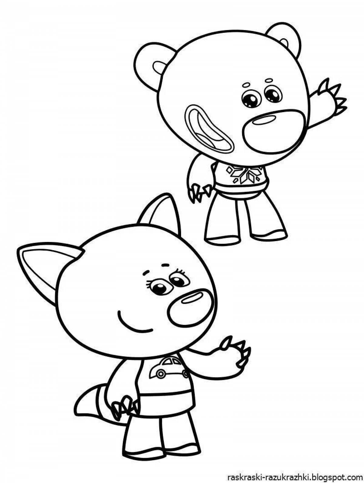 Funny coloring pages with bears for girls