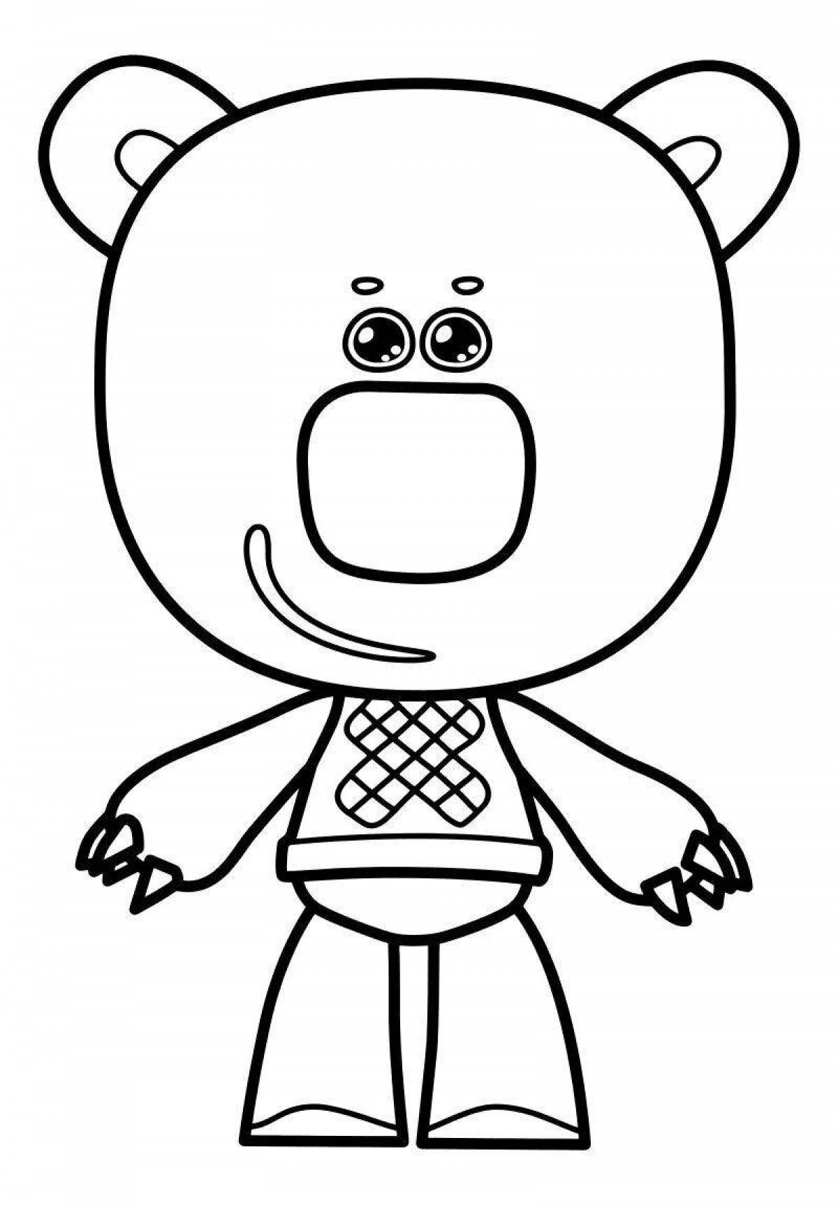 Adorable bear coloring pages for girls